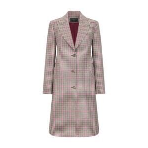 NEW TRIONA women's shannon tweed knee coat in camel / pink
